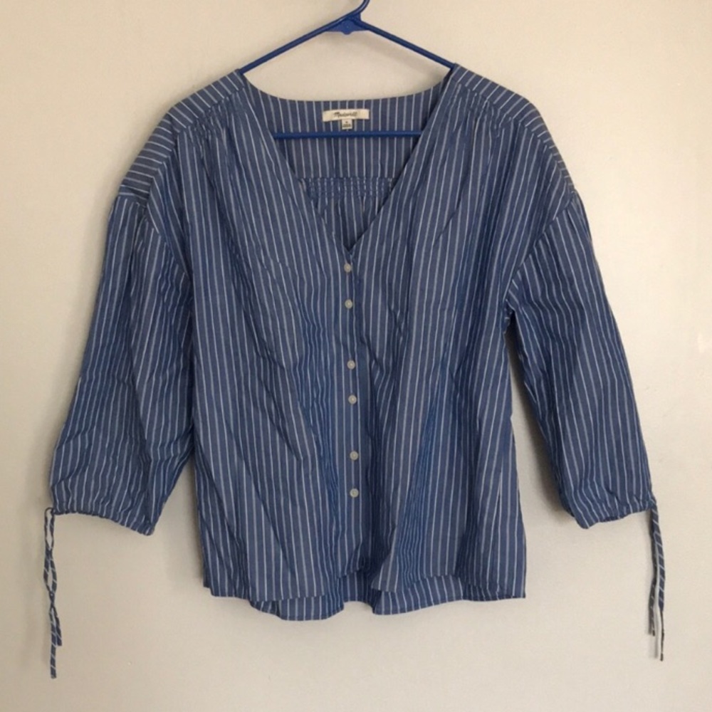 〰️ Madewell Button Up Striped Shirt 〰️ - Picture 2 of 3